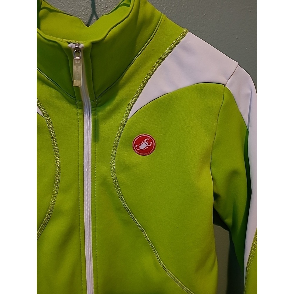 Castelli Women's Thermal Cycling Full Zip Long Sleeve Jersey Size Large Green - Picture 2 of 8